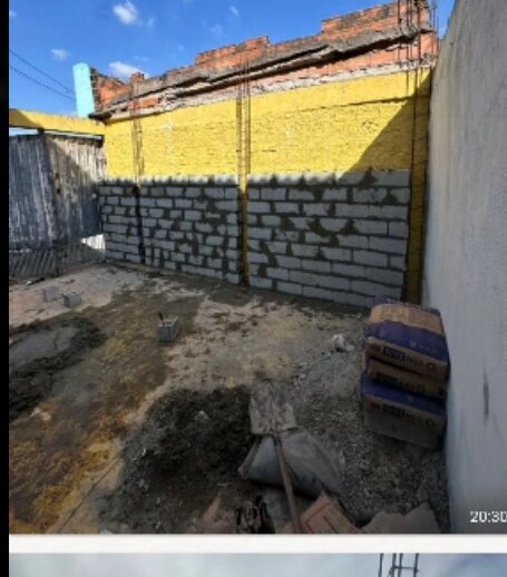 Muro depois, construído e pintado